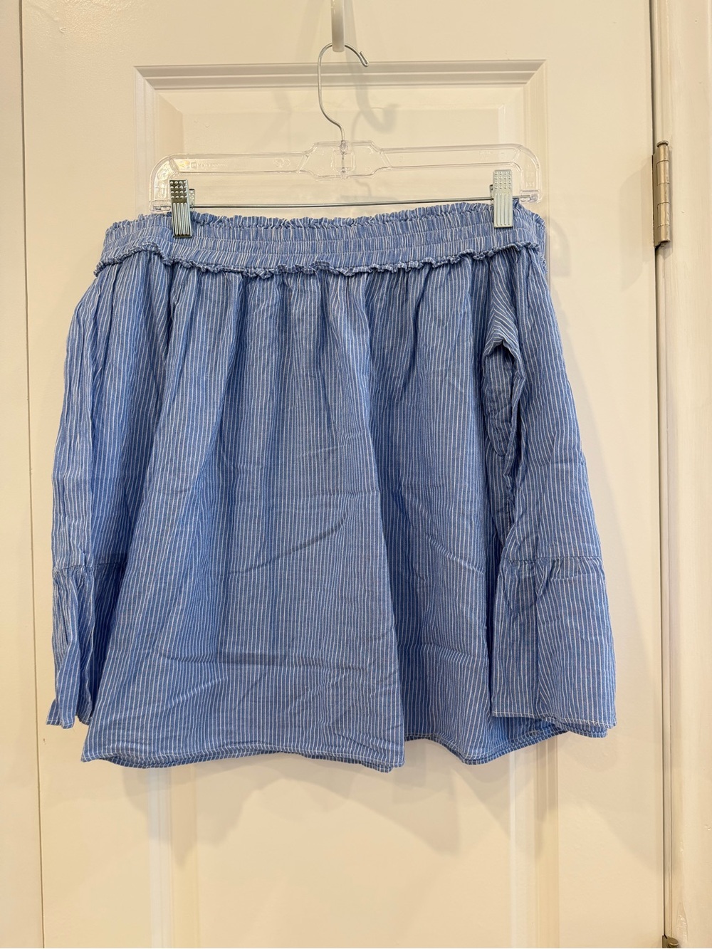 Lilly Pulitzer Blue Striped Off-Shoulder Shirt